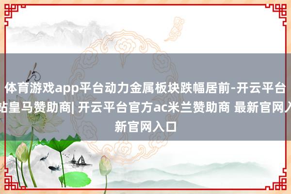 体育游戏app平台动力金属板块跌幅居前-开云平台网站皇马赞助商| 开云平台官方ac米兰赞助商 最新官网入口