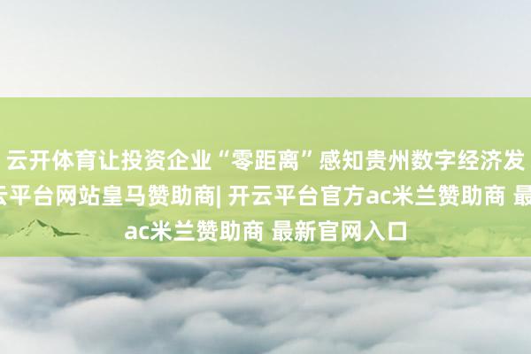 云开体育让投资企业“零距离”感知贵州数字经济发展脉搏-开云平台网站皇马赞助商| 开云平台官方ac米兰赞助商 最新官网入口