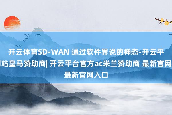 开云体育SD-WAN 通过软件界说的神态-开云平台网站皇马赞助商| 开云平台官方ac米兰赞助商 最新官网入口