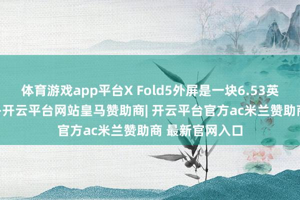 体育游戏app平台X Fold5外屏是一块6.53英寸的LTPO屏幕-开云平台网站皇马赞助商| 开云平台官方ac米兰赞助商 最新官网入口